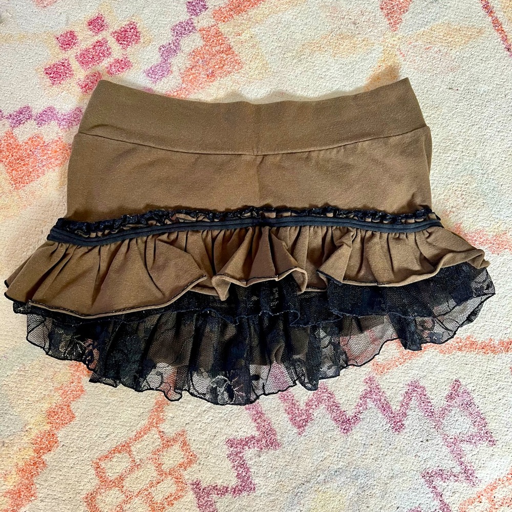 Eleven44 Mini Ruffle Skirt, green S
